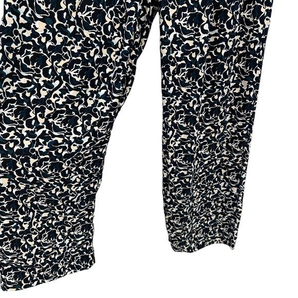 Club Monaco Abstract Print Wide Leg Pleated Front Trouser Pant - Black - size 2 - Picture 2 of 9